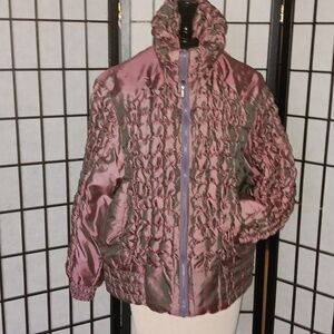 Shiny Brown Jacket with Purplish Tint – Tagged XL, Fits M–L